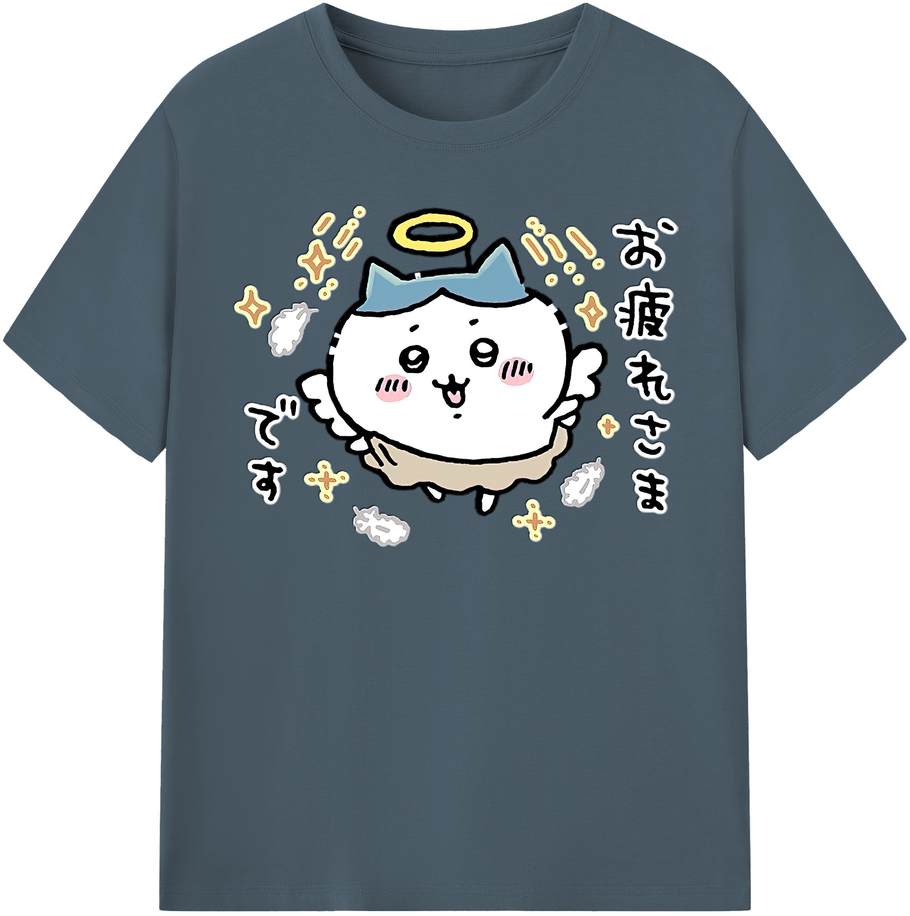 （画像用） ちいかわ ハチワレ Chii-kawa hachiware 綿100％半袖Tシャツ（フロントプリント）